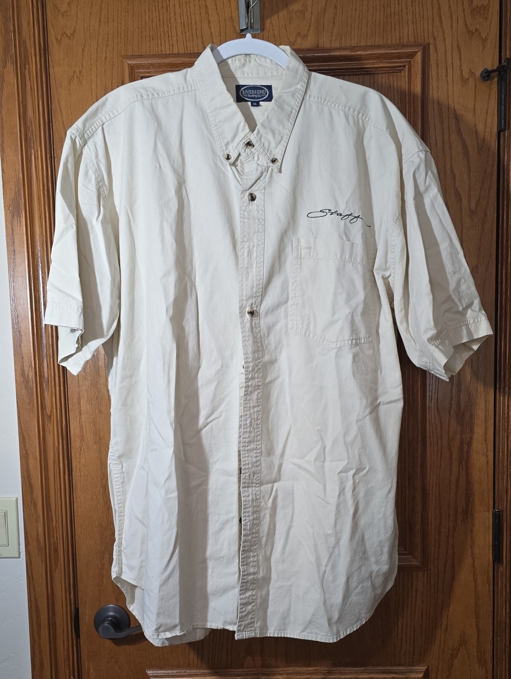 STAFF Sturgis Short-Sleeve Button-Down Shirt - Cream, Signed By "Willie"